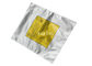 電子部品を郵送するためにヒート シールされる黄色いロゴのアルミ ホイル袋