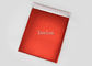 2つの密封の側面と印刷される無光沢の赤い気泡緩衝材の郵送物はCDサイズを囲む